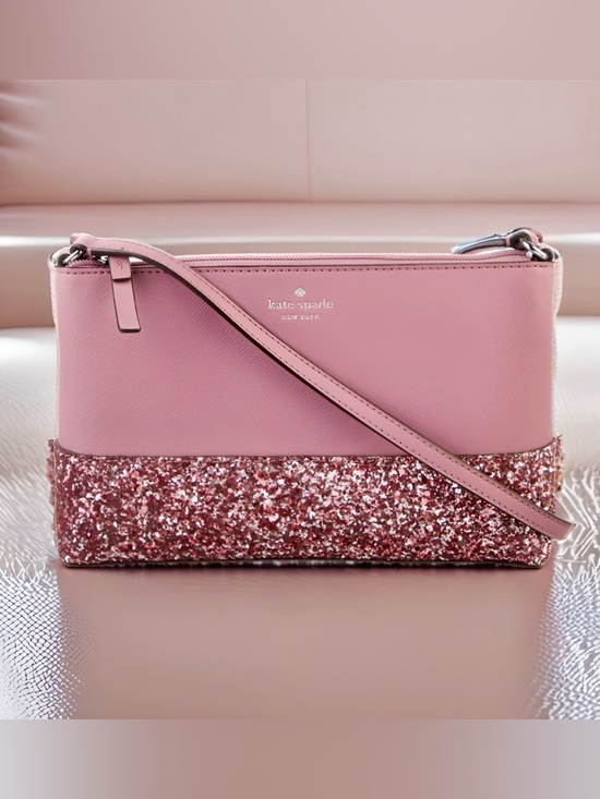 kate spade Handbags - Kate Spade Ramey Greta Court Glitter Crossbody in Dusty Peony